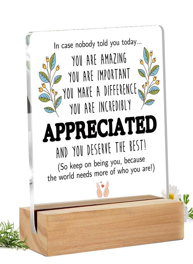 Bluckincle Inspirational Thank You Gifts for Women Men - Christmas Appreciation Gifts for Teacher,Coworkers,Teen,Nurse,Employee,Friend,Office,Pastor - Arcylic Christmas Ornaments 2025 Desk Decor - Image 1
